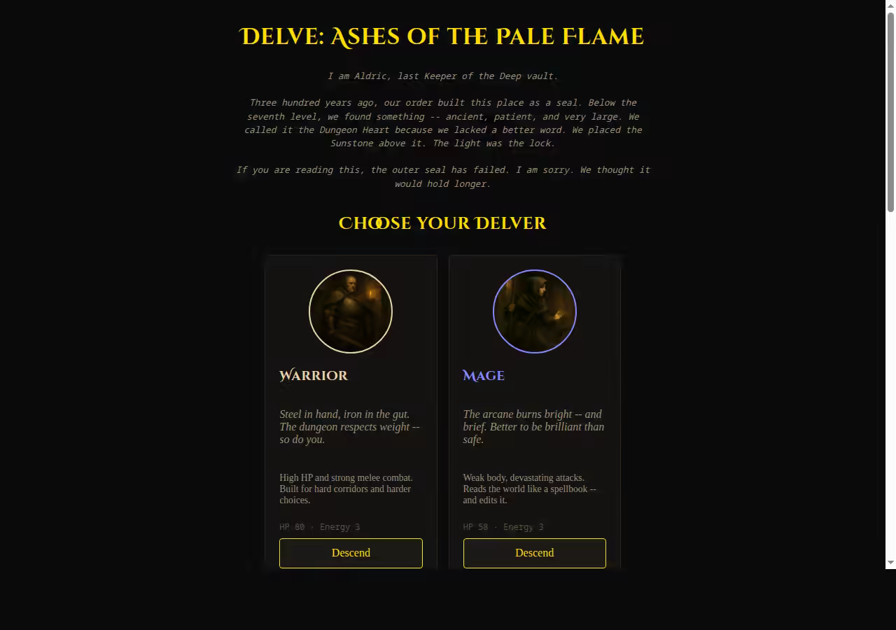 Character selection