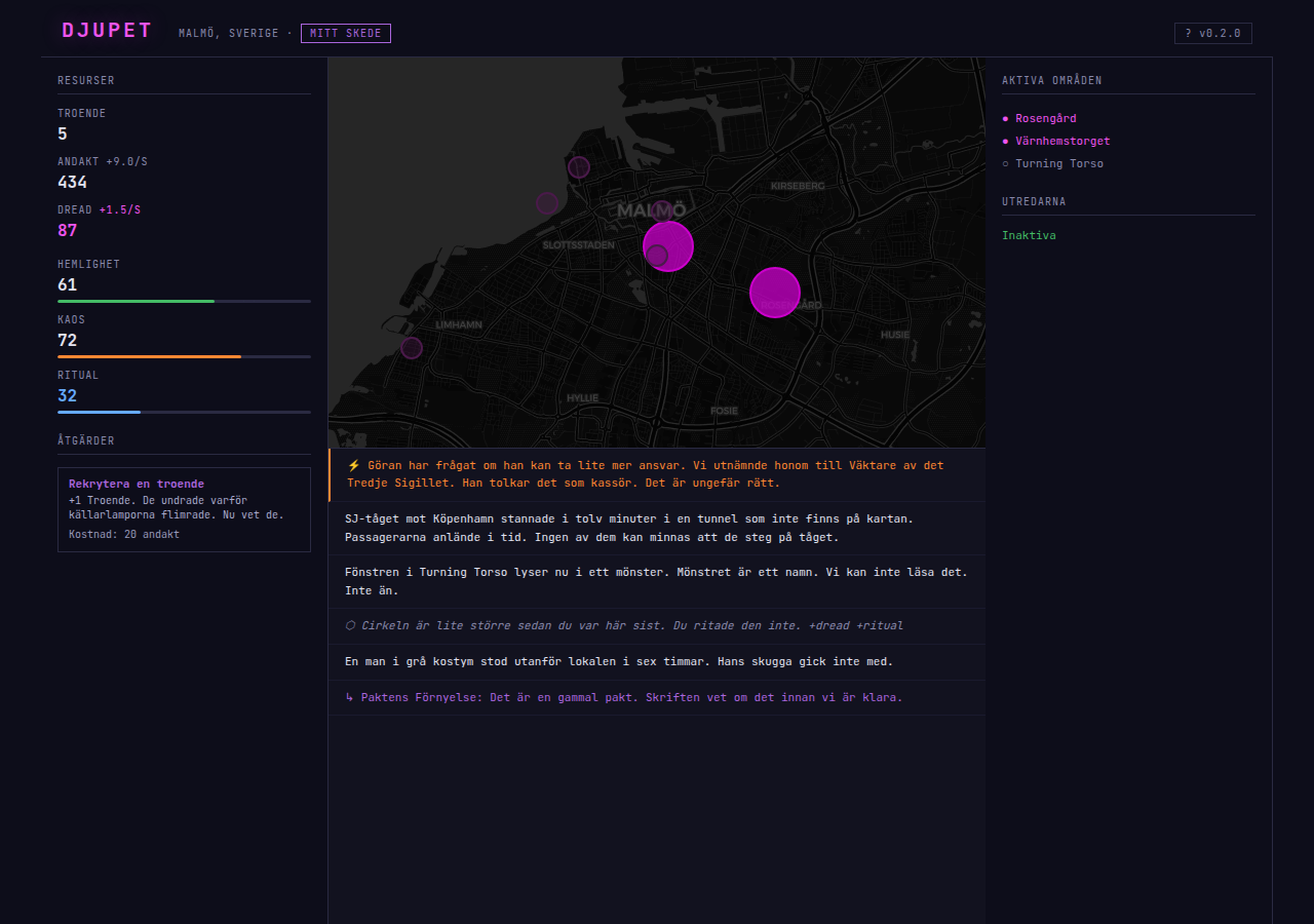 Djupet — an event log entry